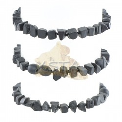 Raw black amber bracelet with screw clasp